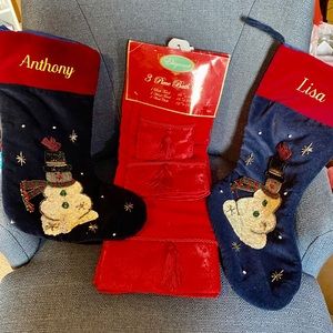 Personalized stockings & 3 Towel Set